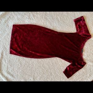 Red Velvet Dress - Popular Basics S